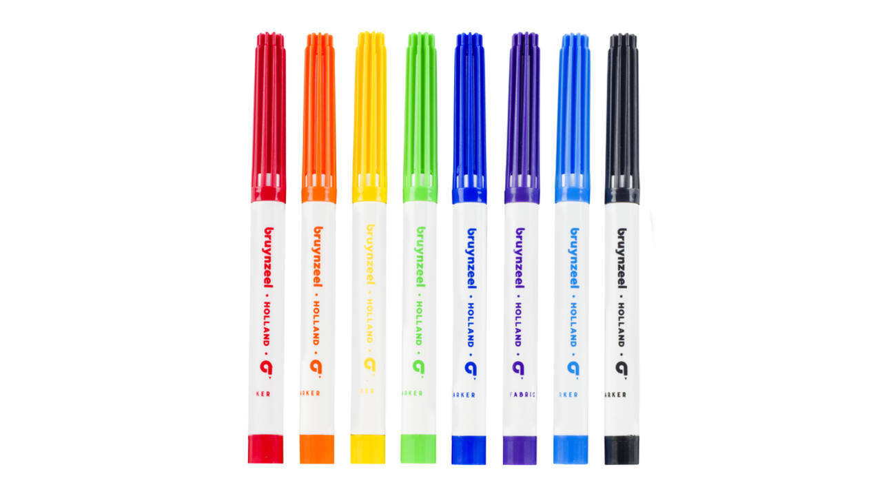 Textielstift Bruynzeel Teens assorti 8 stuks
