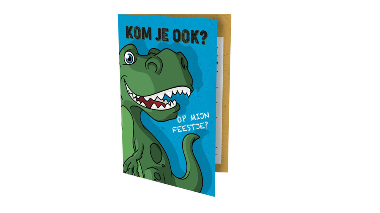 Uitnodiging Dinosaurus 13.5x9cm