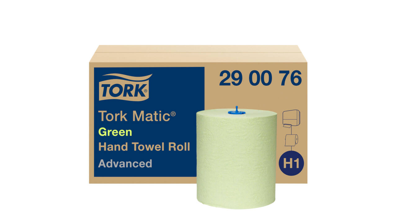 Handdoekrol Tork H1 Matic Advanced 2-laags 150m groen 290076