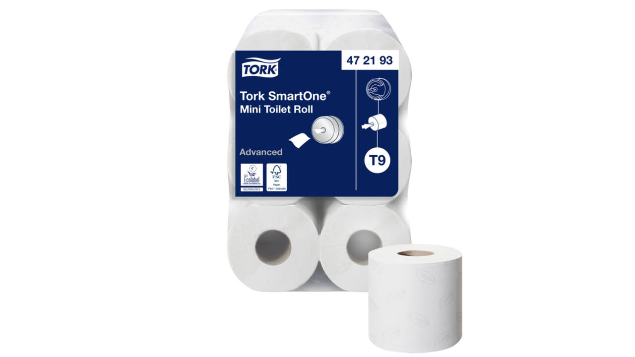 Toiletpapier Tork T9 Advanced SmartOne 2-laags 112m wit 472193