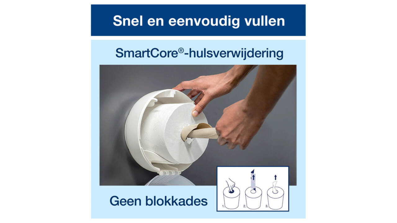 Toiletpapier Tork T9 Advanced SmartOne 2-laags 112m wit 472193
