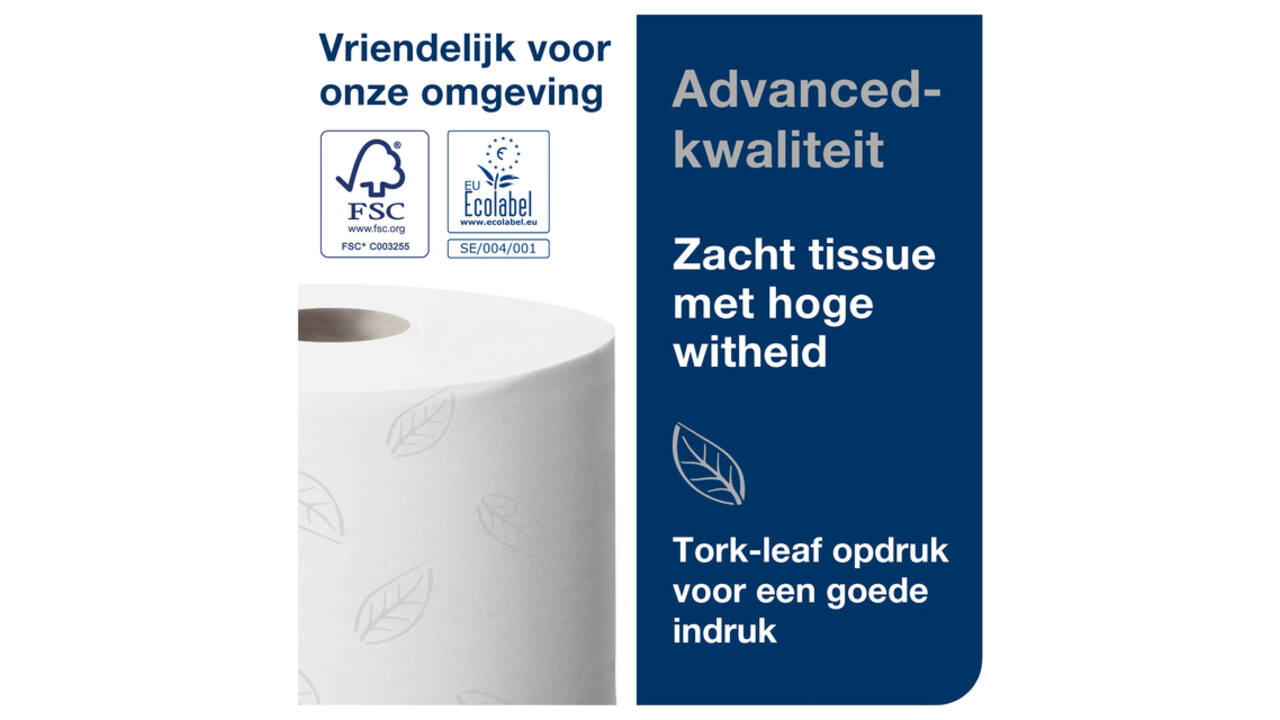Toiletpapier Tork T9 Advanced SmartOne 2-laags 112m wit 472193