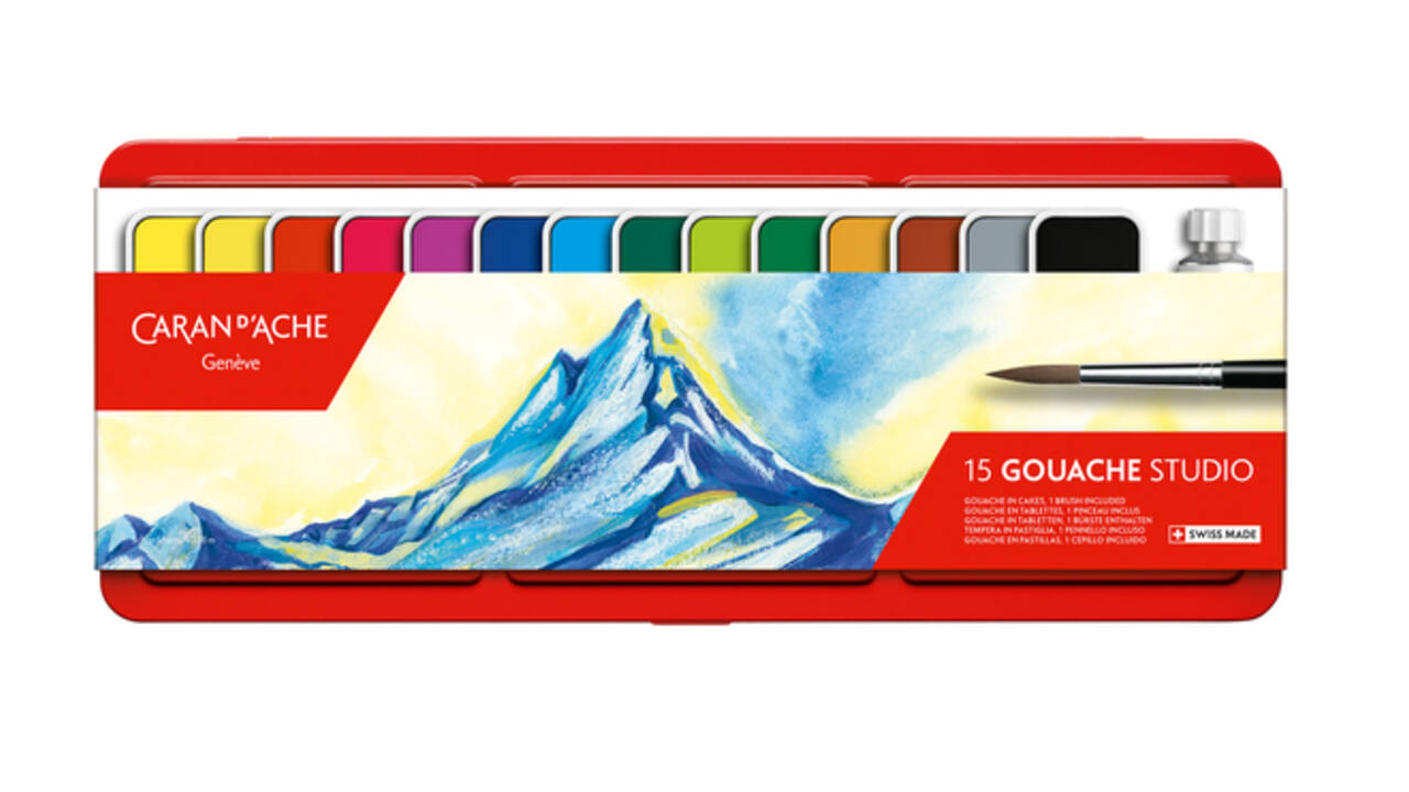 Plakkaatverf Caran d'Ache blik à 15 kleuren
