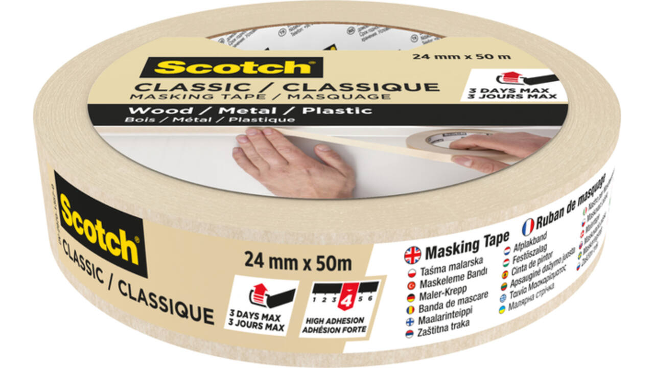 Afplaktape Scotch Classic 24mmx50m beige