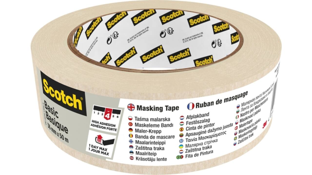 Afplaktape Scotch Basic 36mmx50m beige