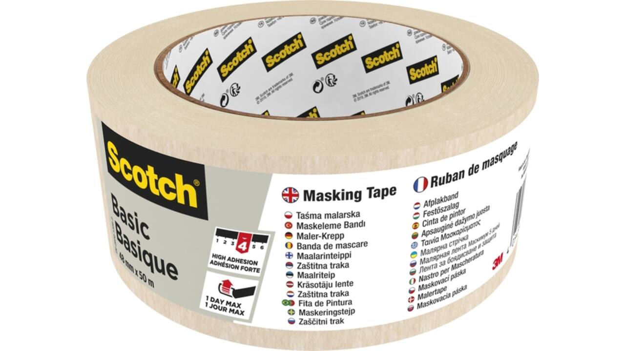 Afplaktape Scotch Basic 48mmx50m beige