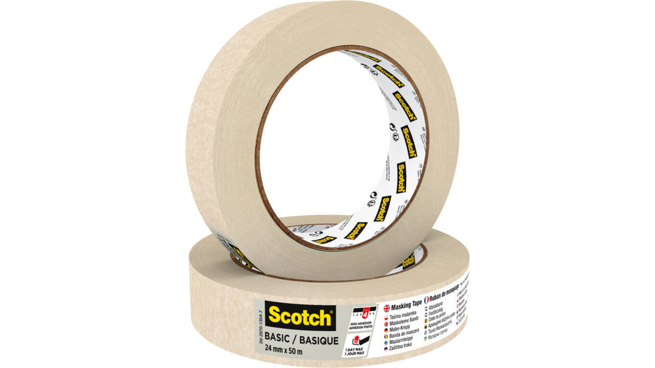 Afplaktape Scotch Basic 24mmx50m beige