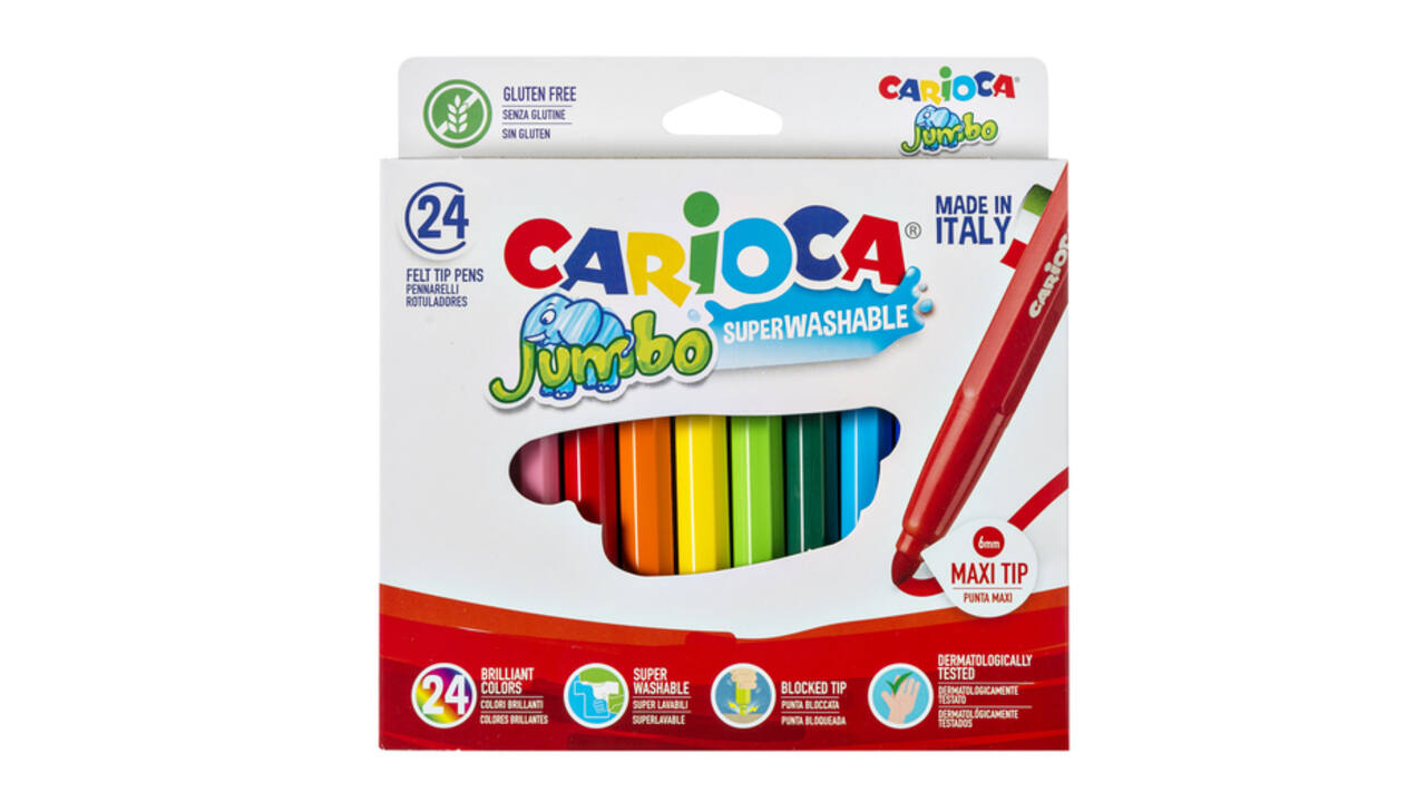 Viltstifte Carioca Jumbo maxi assorti set à 24 stuks