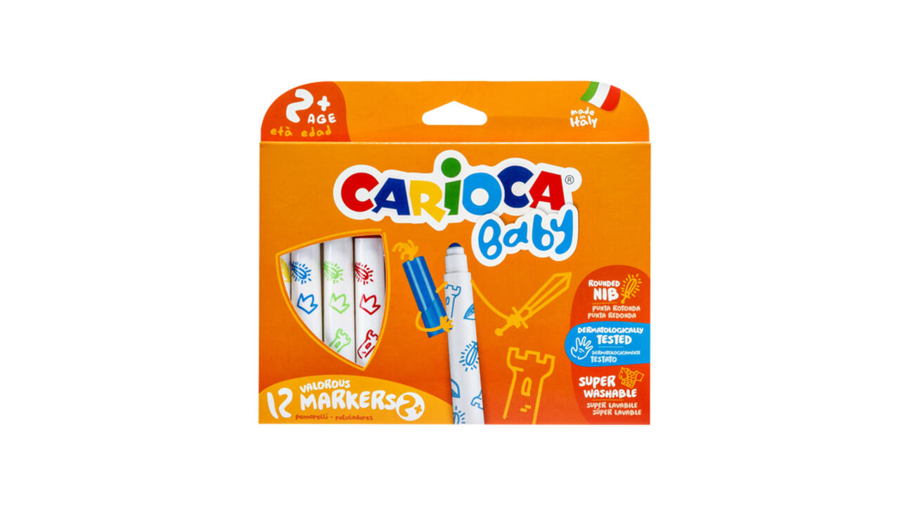Viltstiften Carioca Baby set à 12 kleuren