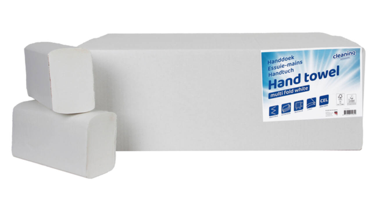 Handdoek Cleaninq H2 i-vouw 2-laags 203x320mm 25x120 vel wit