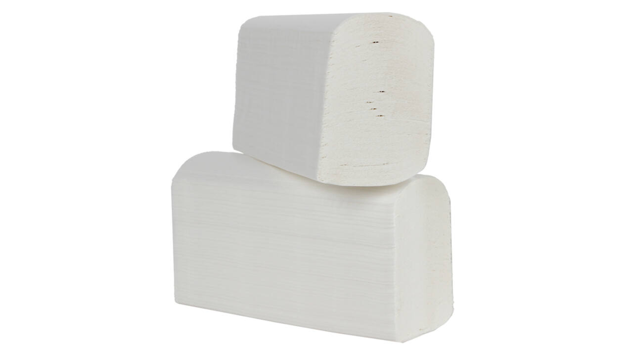 Handdoek Cleaninq H2 i-vouw 2-laags 206x240mm 25x150 vel wit