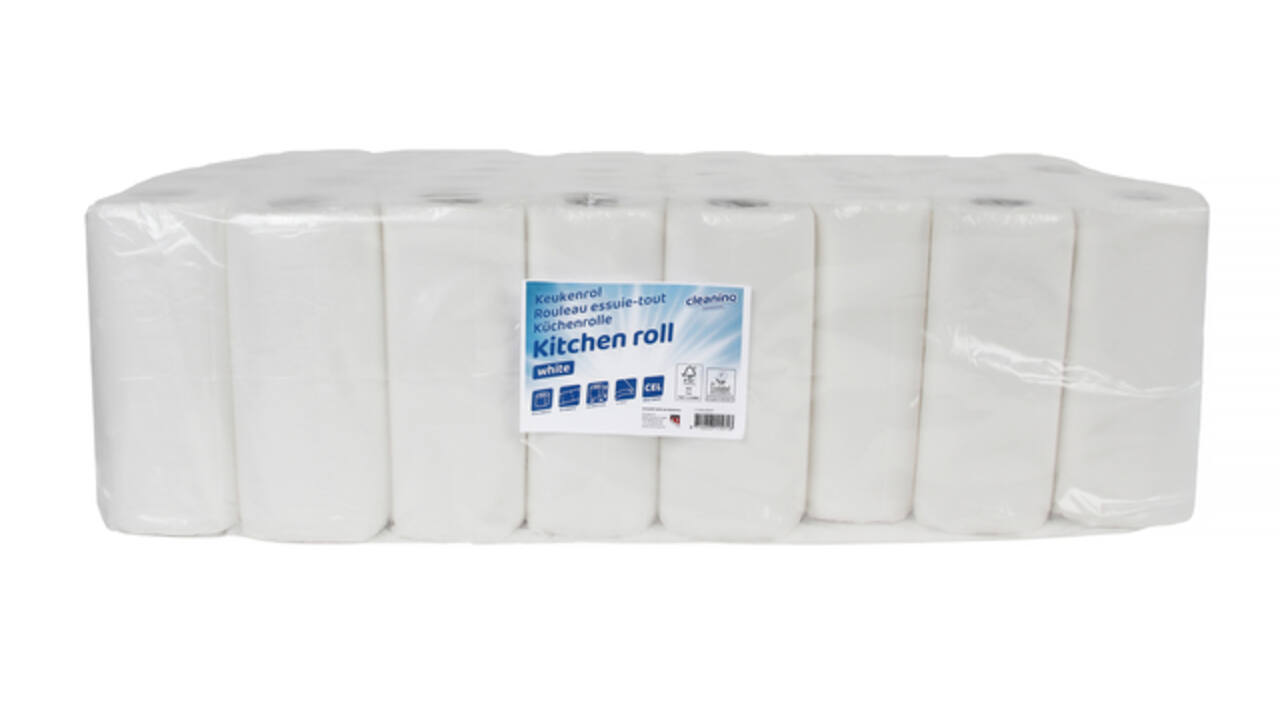 Keukenrol Cleaninq 2-laags 50 vel wit