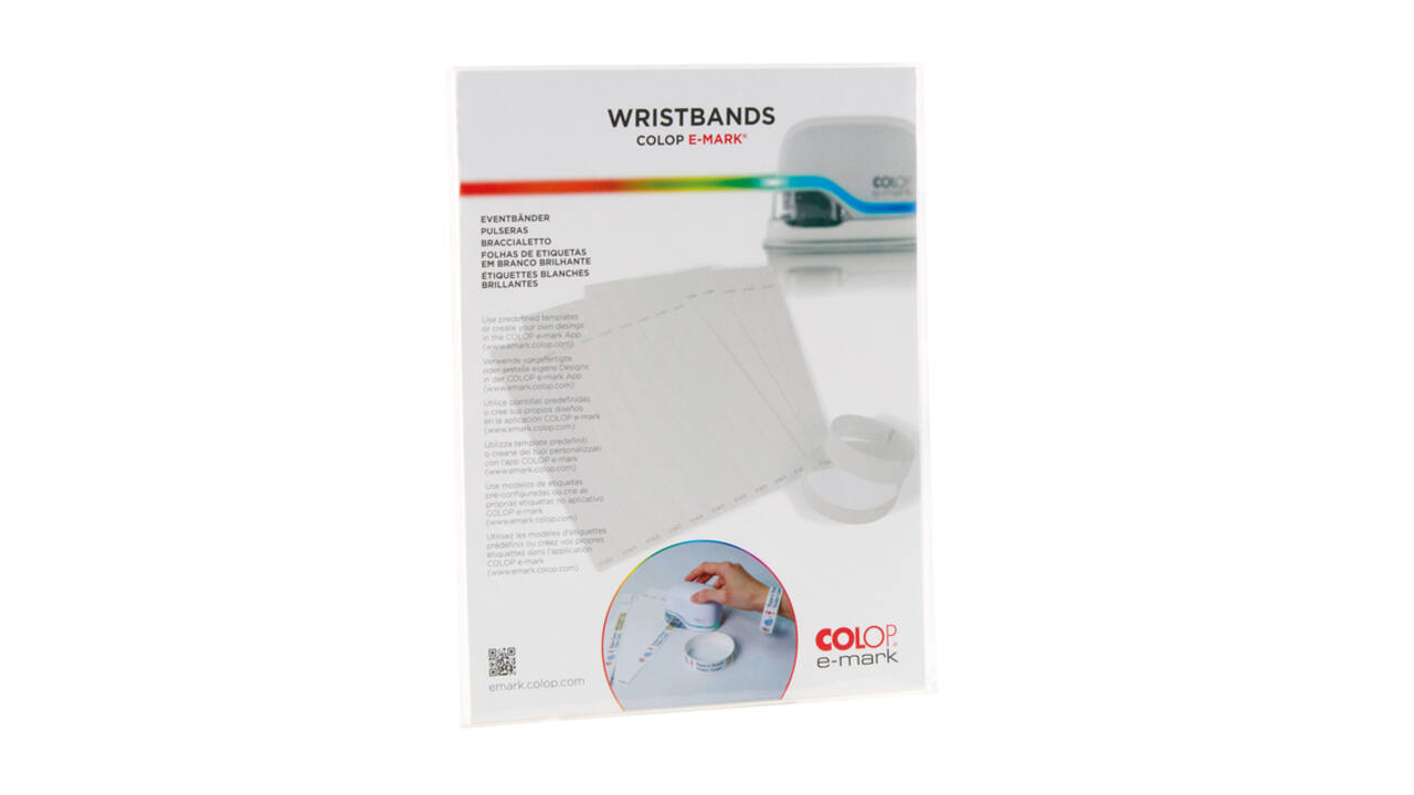 Polsband Colop E-mark 250x19mm 100 stuks wit
