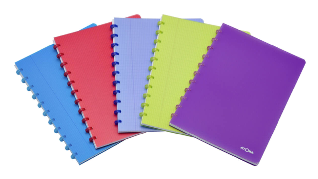 Schrift Atoma A4 blanco 144blz 90gr PP transparant assorti