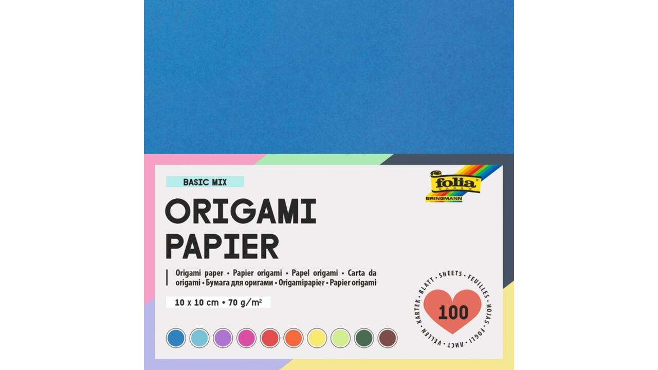 Origami papier Folia 70gr 10x10cm 100 vel assorti kleuren