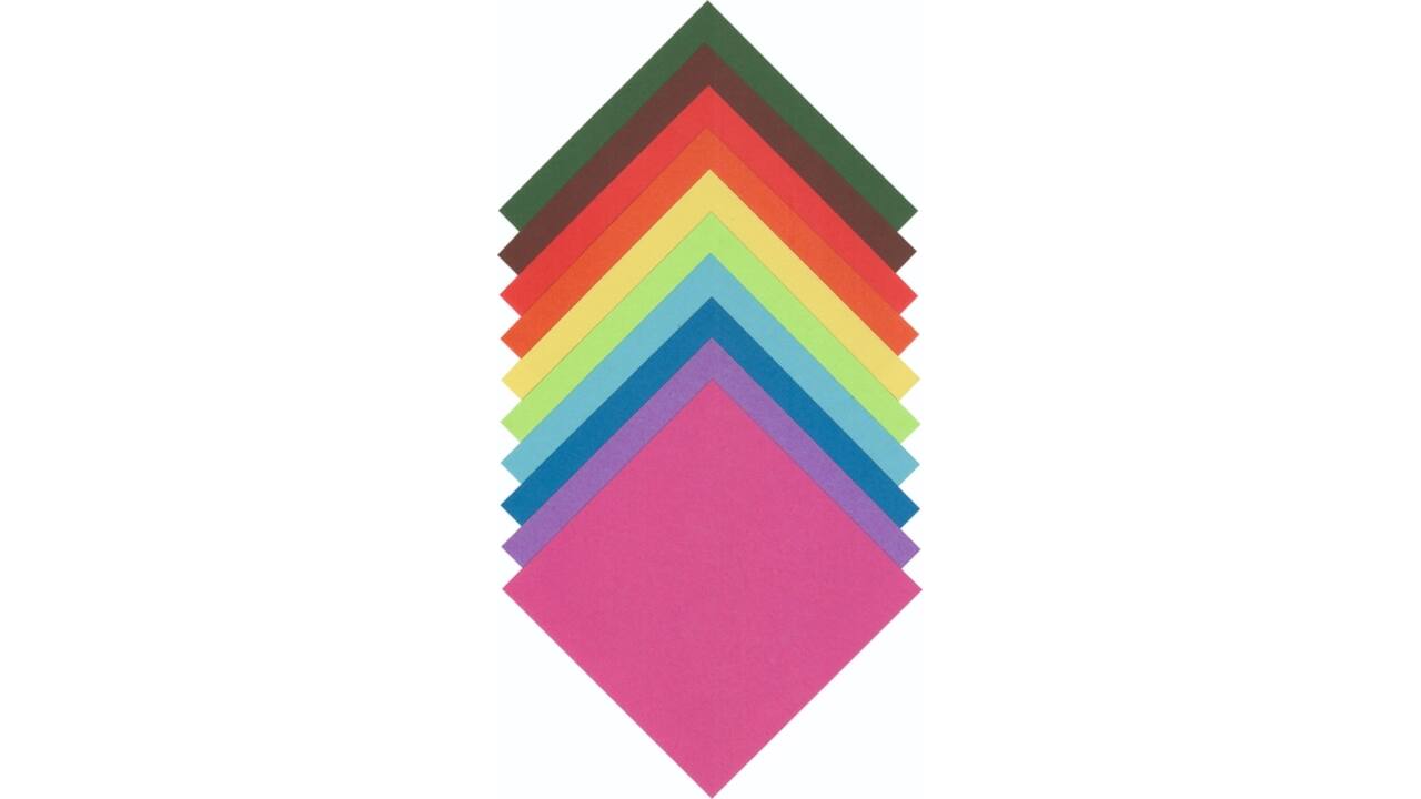 Origami papier Folia 70gr 10x10cm 500 vel assorti kleuren
