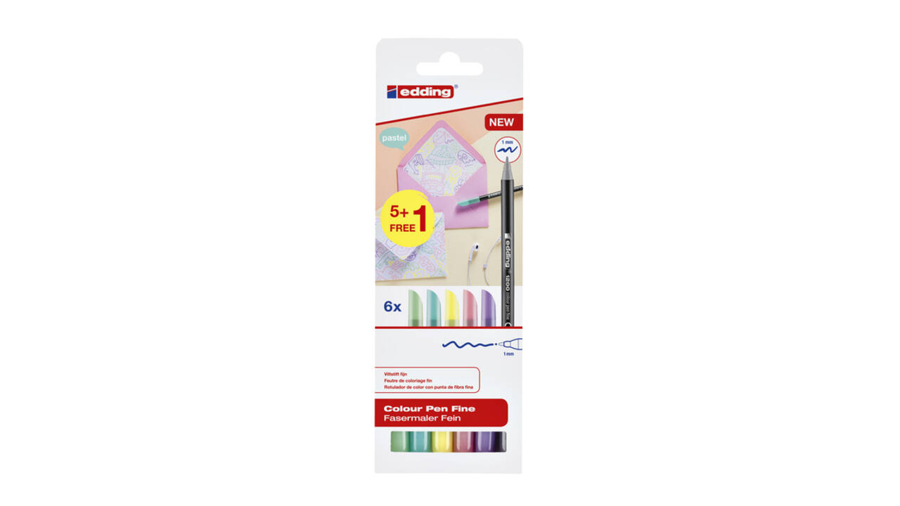 Fineliner edding 1200 fijn pastel assorti