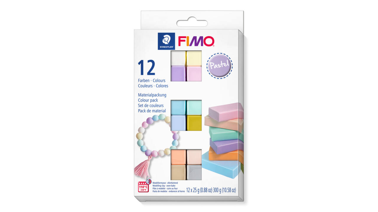Klei Fimo  soft colour pak à 12 pastel kleuren