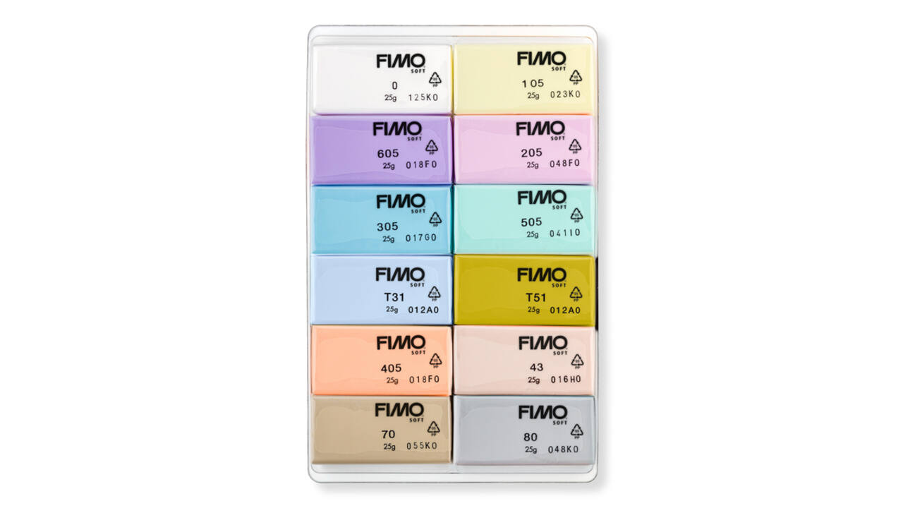 Klei Fimo  soft colour pak à 12 pastel kleuren
