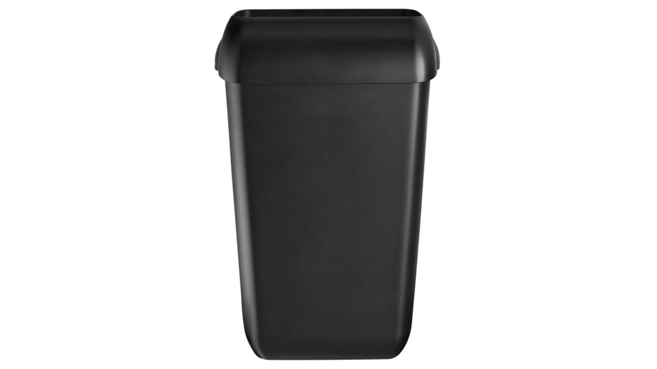 Afvalbak Quartzline open inworp 43 liter zwart 441454