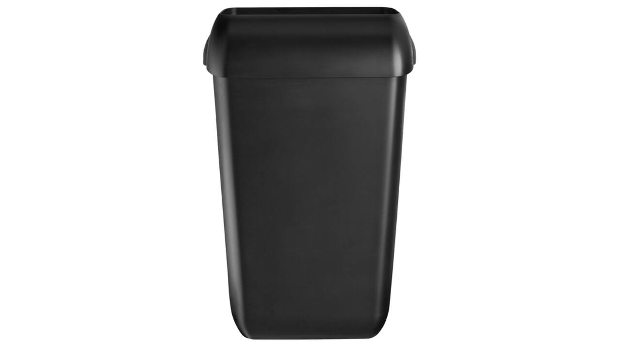 Afvalbak Quartzline open inworp 23 liter zwart 441452