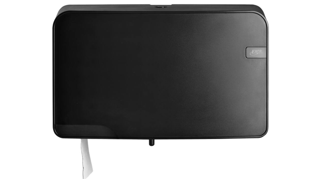 Toiletpapierdispenser Quartzline Q5 jumbo klein duo zwart 441057