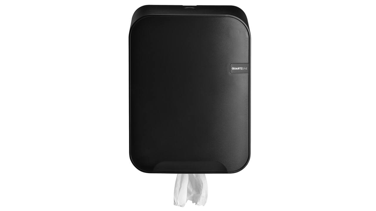 Poetspapierdispenser Quartzline Q16 medium zwart 441154