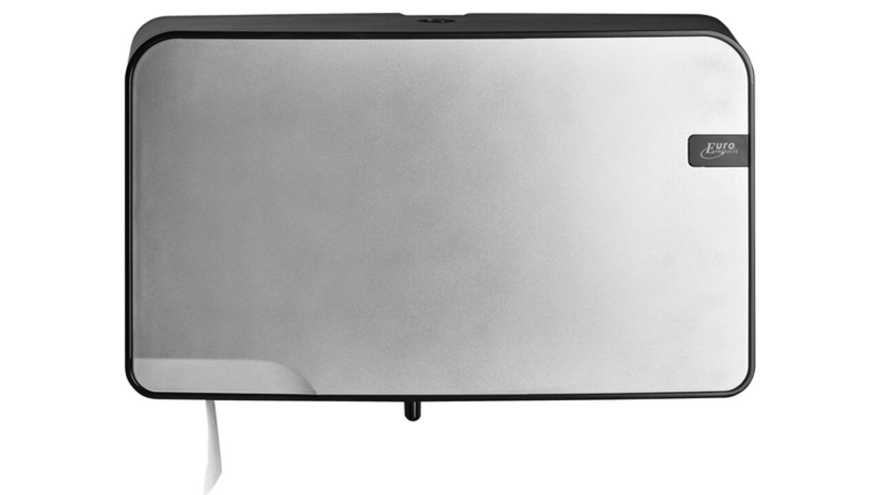 Toiletpapierdispenser Quartzline Q5 jumbo klein duo zilver 441097