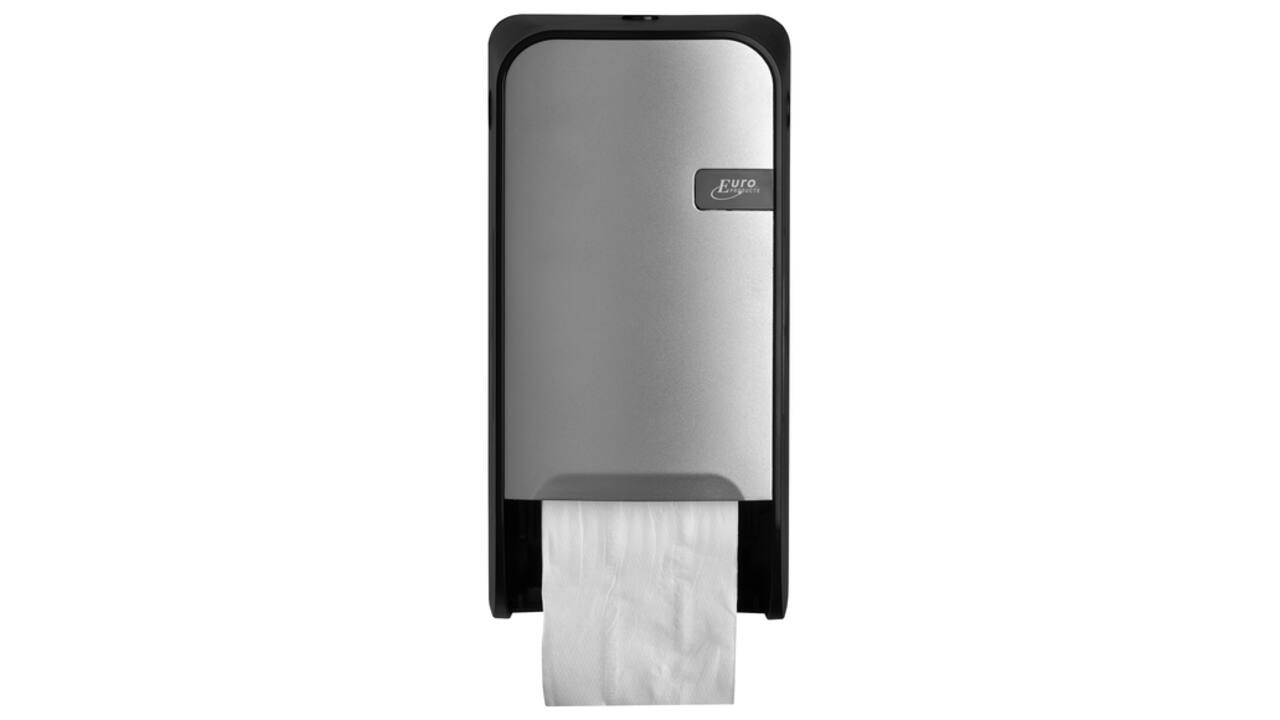 Toiletpapierdispenser Quartzline Q1 systeemrol duo zilver 441091