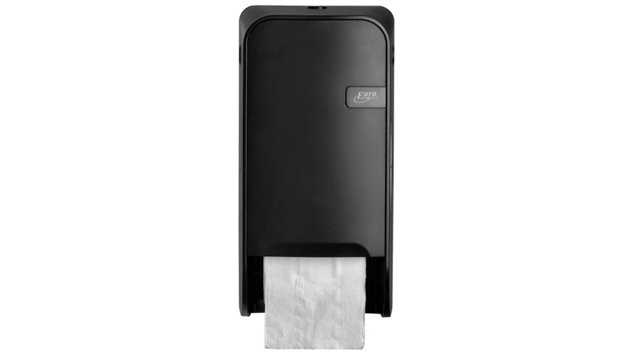 Toiletpapierdispenser Quartzline Q1 systeemrol duo zwart 441051