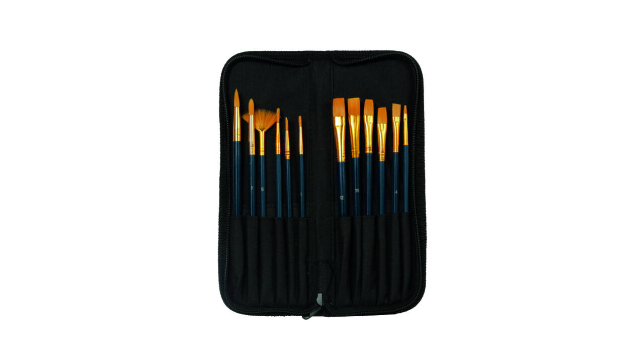 Kwasten set Conda synthetisch 12 stuks  in etui