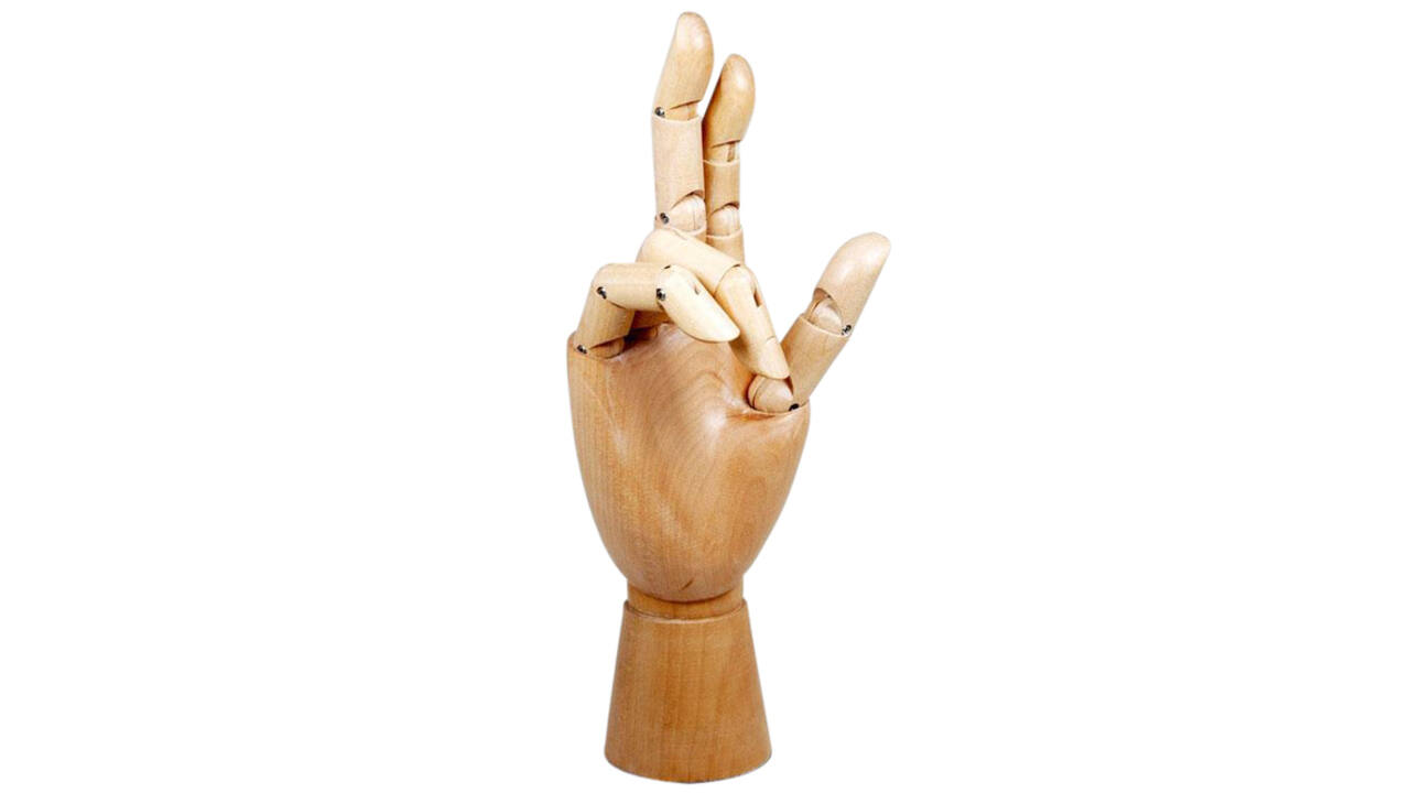 Ledenhand Conda rechts man 30 cm naturel hout