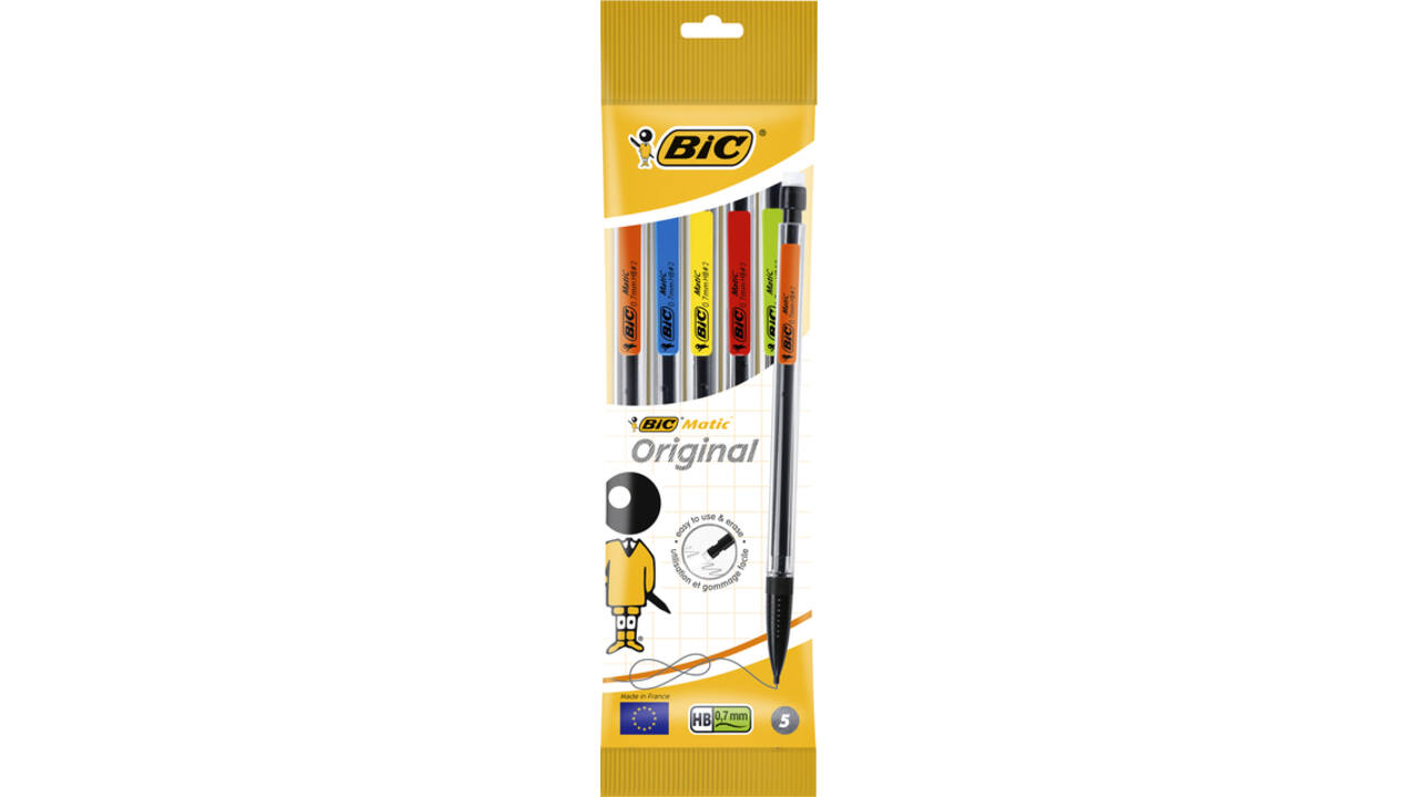 Vulpotlood Bic Matic Original HB 0.7mm assorti zak à 5 stuks