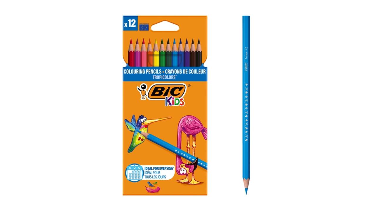 Kleurpotloden BicKids Tropicolors assorti blister à 12 stuks