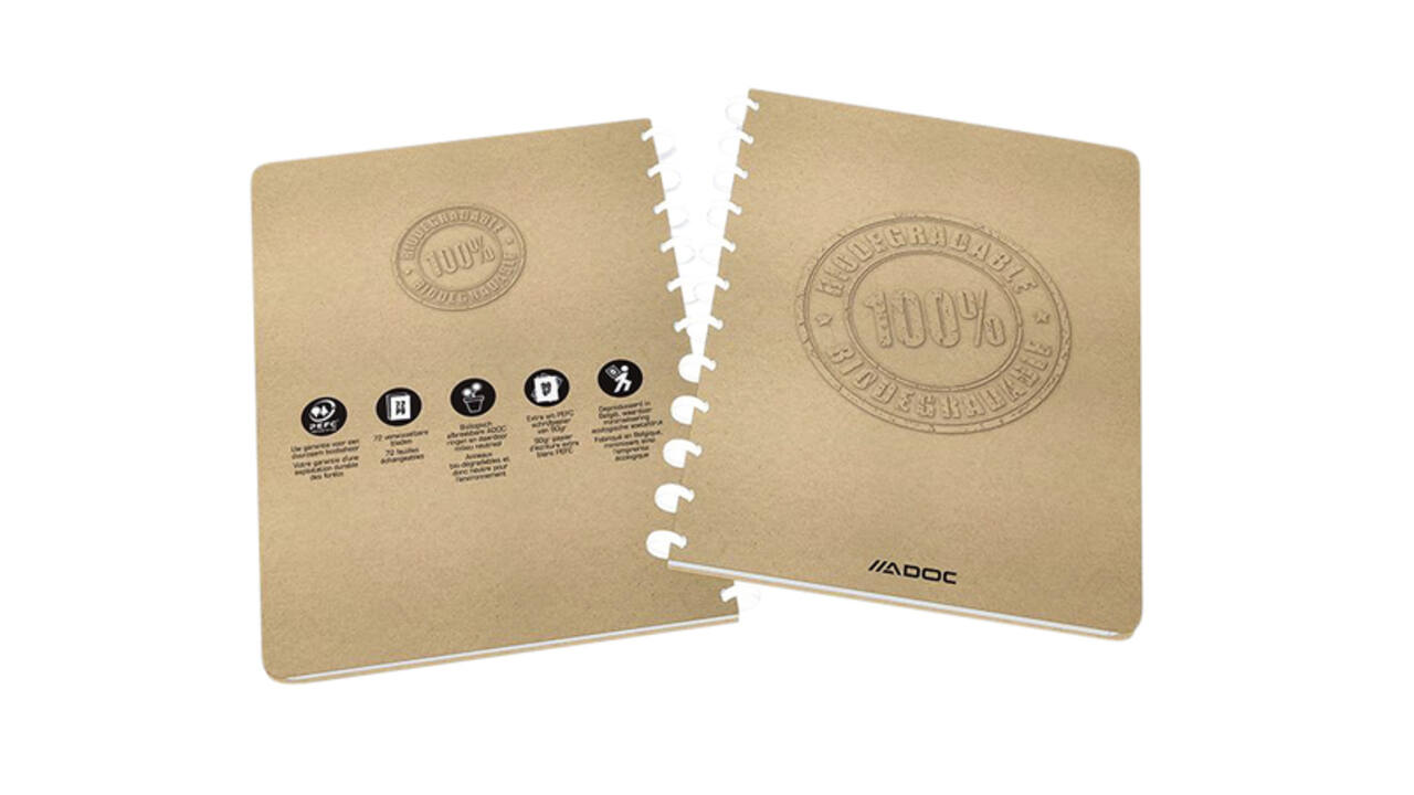 Schrift Adoc BIO A4 ruit 4x8mm 144 pagina's 90gr kraft