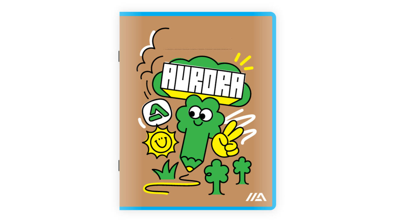 Schrift Aurora A5 ruit 5x5mm 200 pagina's 45gr
