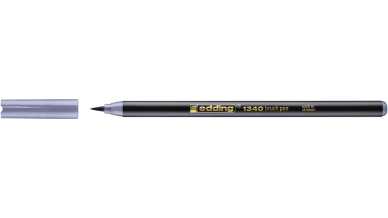 Brushpen edding 1340 zilvergrijs