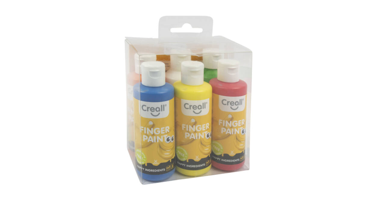 Vingerverf Creall Happy Ingredients 6 kleuren à 80ml