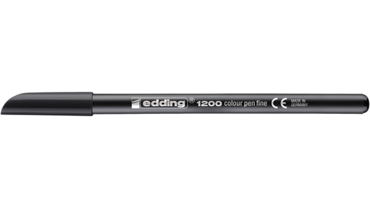 Fineliner edding 1200 001 fijn zwart blister à 3 stuks