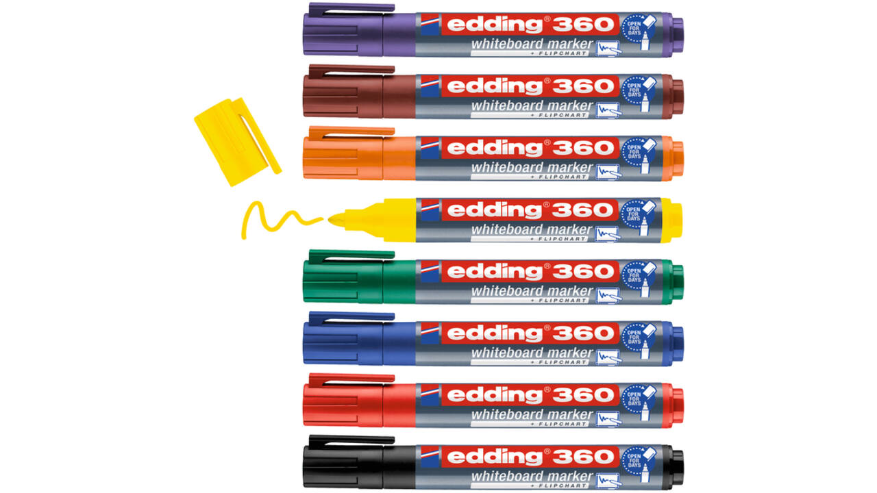 Whiteboardmarker edding 360 rond 1.5-3mm assorti 8 stuks
