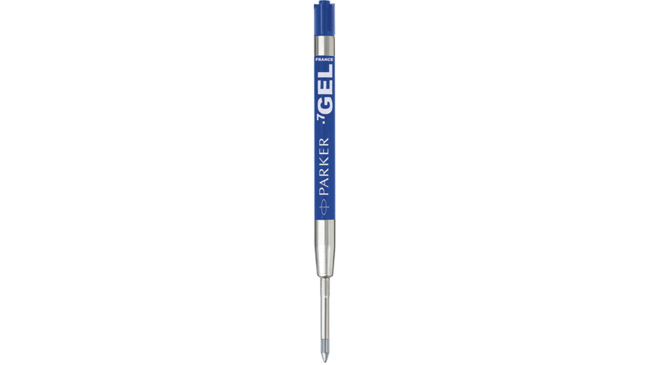 Gelschrijvervulling Parker Quink medium blauw blister à 2 stuks