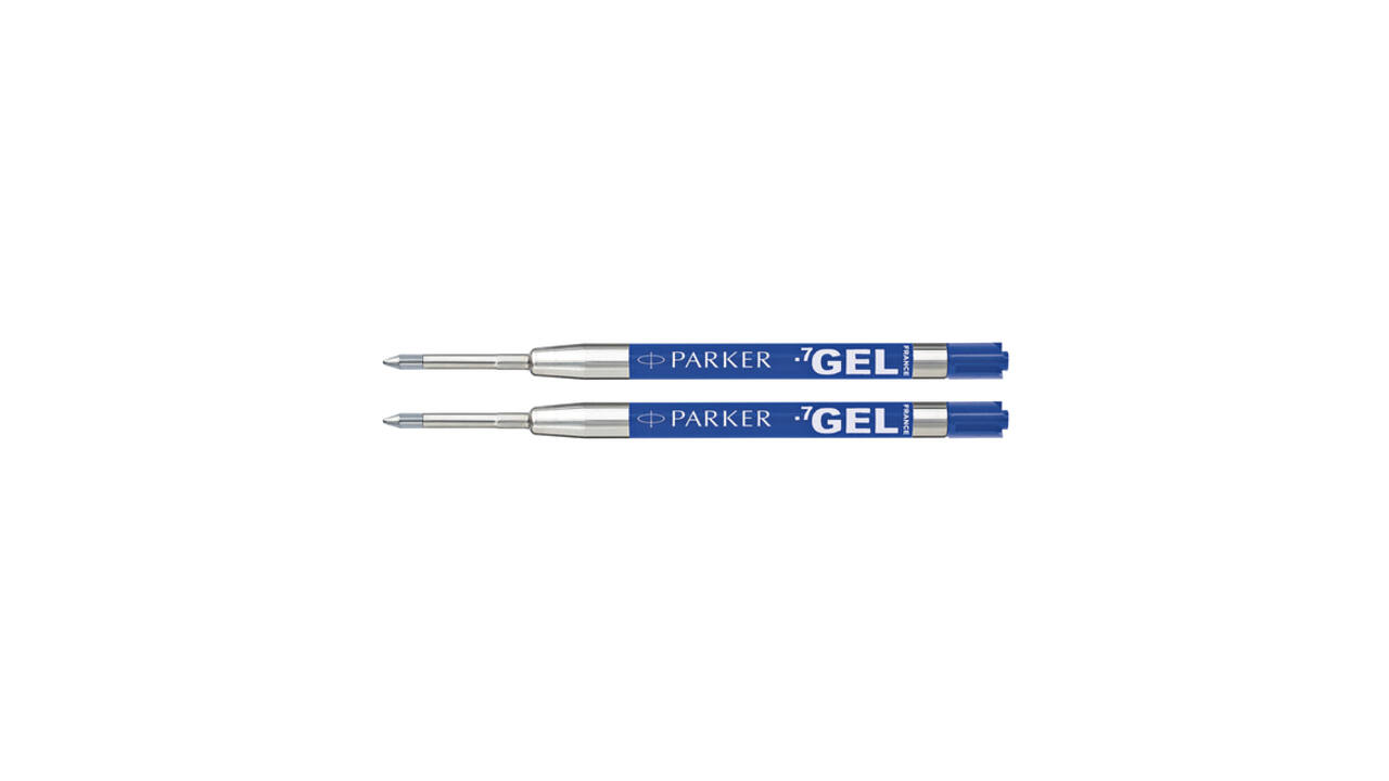 Gelschrijvervulling Parker Quink medium blauw blister à 2 stuks