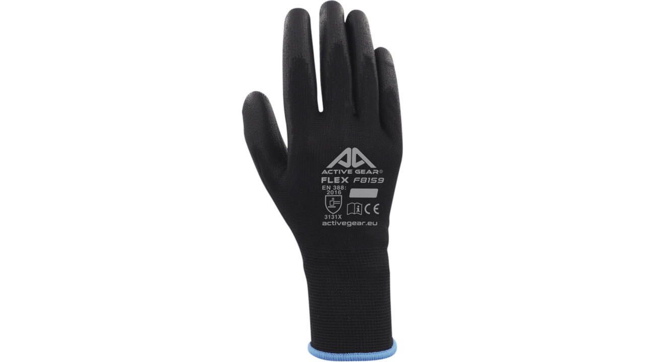 Handschoen ActiveGear grip PU-flex zwart medium