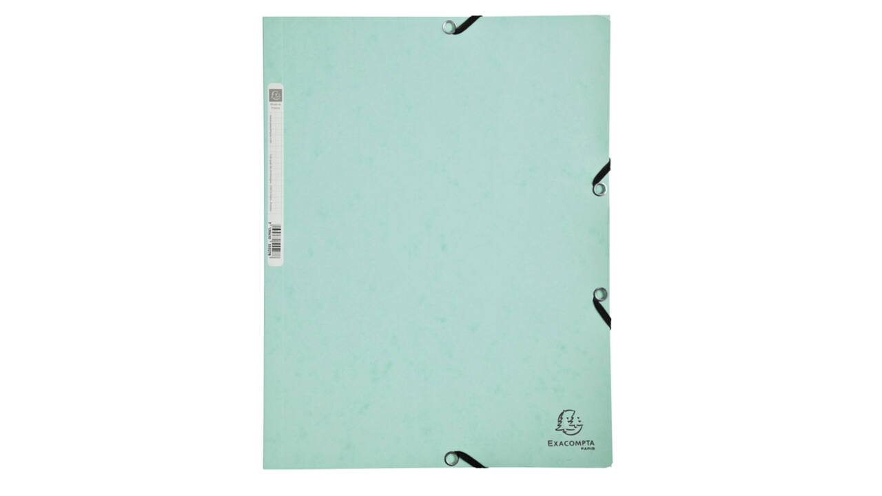 Elastomap Exacompta aquarel A4 3 kleppen 400gr glanskarton groen
