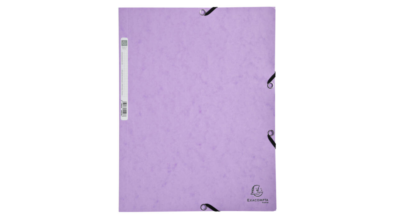 Elastomap Exacompta Aquarel A4 3 kleppen 400gr glanskarton lila