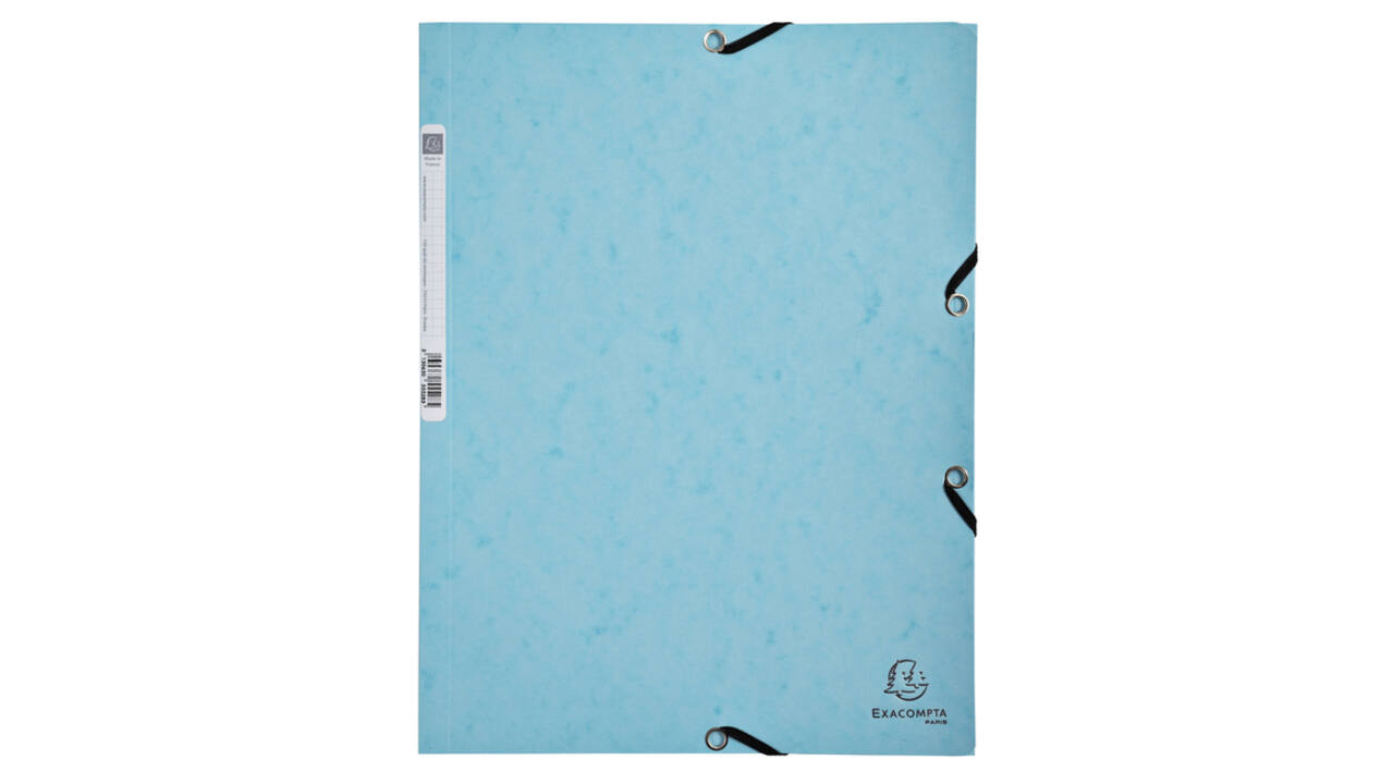 Elastomap Exacompta Aquarel A4 3 kleppen 400gr glanskarton assorti