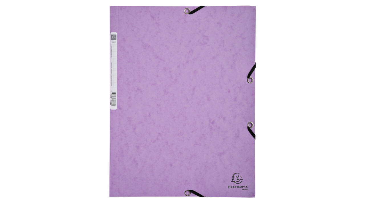 Elastomap Exacompta Aquarel A4 3 kleppen 400gr glanskarton assorti