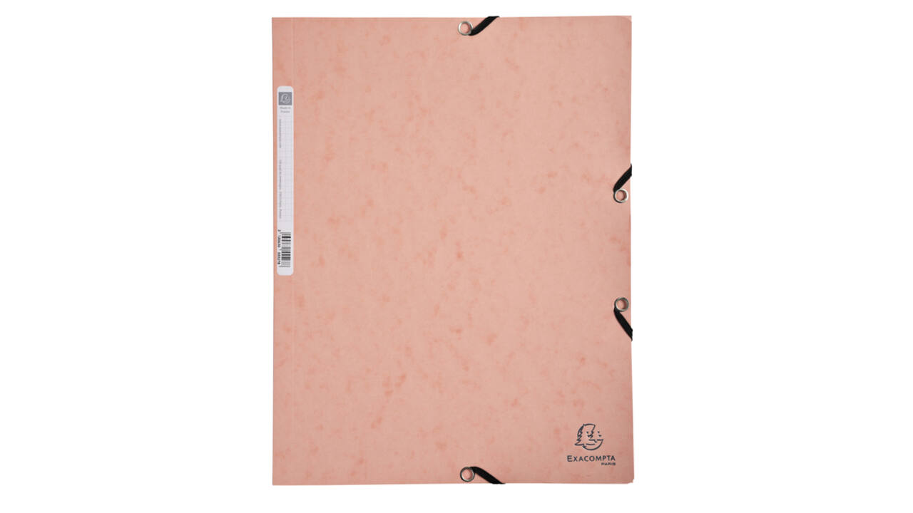 Elastomap Exacompta Aquarel A4 3 kleppen 400gr glanskarton roze