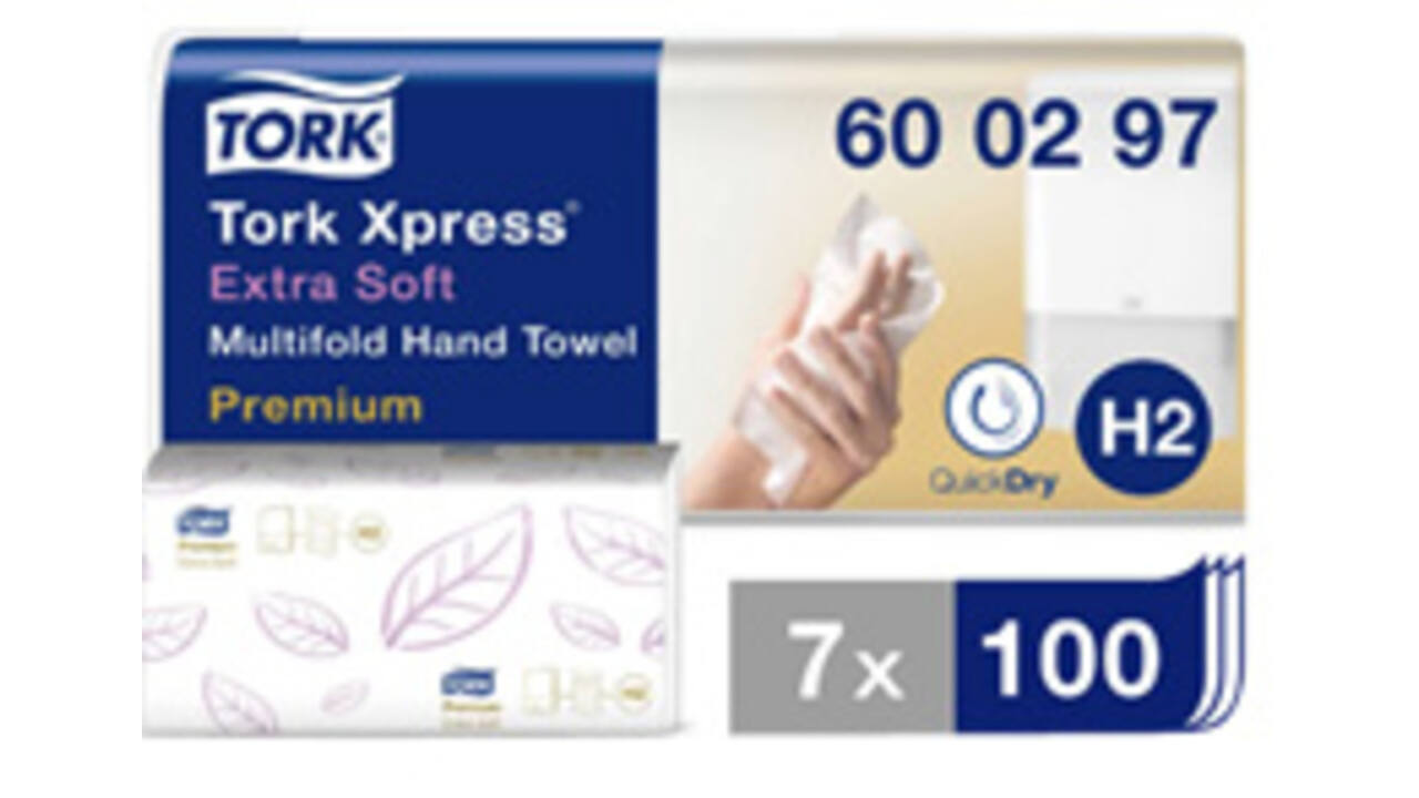 Handdoek Tork H2 Xpress Premium multifold 2-laags 212x340mm 7x100 vel wit 600297