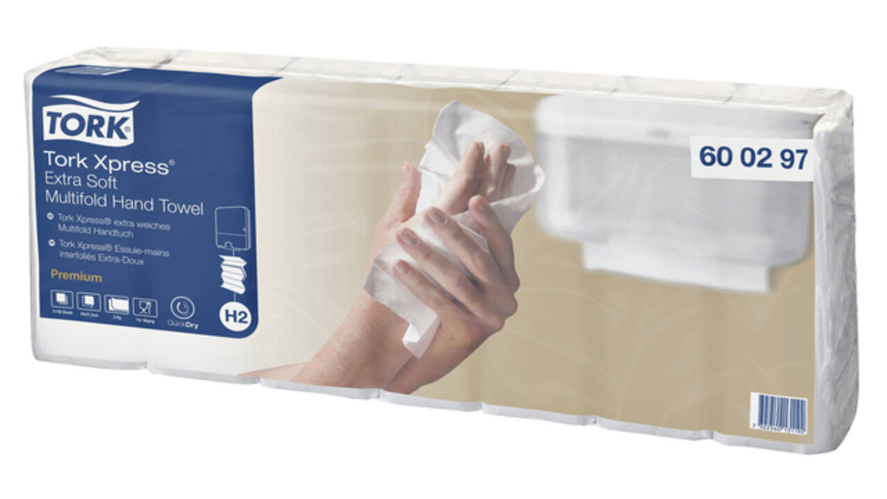 Handdoek Tork H2 Xpress Premium multifold 2-laags 212x340mm 7x100 vel wit 600297